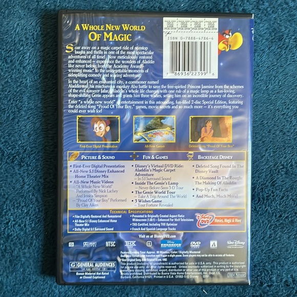 Walt Disney Aladdin 2-Disc Special Edition platinum edition dvd set - Picture 5 of 10